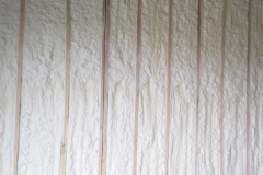 neatly trimmed spray foam insulation