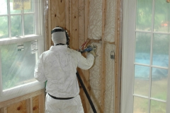 open cell spray foam trimmed windows